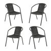Living and Home Set of 4 PE Rattan Stacking Garden Chairs