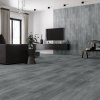 Living and Home 36pcs Rustic Lifelike Wood Grain Self-adhesive PVC Flooring, Dark Grey