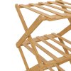 Living and Home 9-Tier Bamboo Folding Shoe Rack