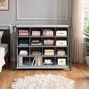 Living and Home 4-Tier 16-Grid Non-woven Shoes Rack Storage Organizer