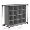Living and Home 4-Tier 16-Grid Non-woven Shoes Rack Storage Organizer