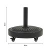 Living and Home 25KG Outdoor Concrete-Filled Patio Umbrella Base with Wheels