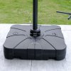Living and Home 100L HDPE Square Plastic Outdoor Umbrella Stand Parasol Base