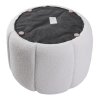 Living and Home Round Shape Teddy Fabric Footstool