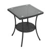 Living and Home 3-Piece PE Rattan Garden Furniture Bistro Set, Outdoor Patio Table And Chairs Set