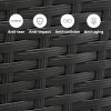 Living and Home 3-Piece PE Rattan Garden Furniture Bistro Set, Outdoor Patio Table And Chairs Set