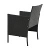 Living and Home 3-Piece PE Rattan Garden Furniture Bistro Set, Outdoor Patio Table And Chairs Set
