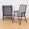 Living and Home Set of 2 Metallic-Frame and Fabric Foldable Chairs