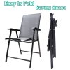 Living and Home Set of 2 Metallic-Frame and Fabric Foldable Chairs