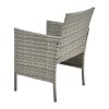 Living and Home 3-Piece PE Rattan Garden Furniture Bistro Set, Outdoor Patio Table and Chairs Set, Anti-tear, Anti-aging