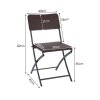 Living and Home Set of 2 Outdoor Rattan Plastic Folding Chairs Dining Chairs Set Brown
