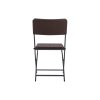 Living and Home Set of 2 Outdoor Rattan Plastic Folding Chairs Dining Chairs Set Brown