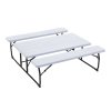 Living and Home White Foldable Picnic Table and Bench Set 151cm W x 136cm D x 73cm H