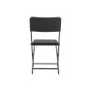 Livingandhome Set of 2 Outdoor Rattan Plastic Folding Chairs Dining Chairs Set, Black