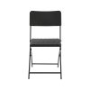 Livingandhome Set of 2 Outdoor Rattan Plastic Folding Chairs Dining Chairs Set, Black