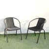 Living and Home Set of 2 PE Rattan Stacking Garden Chairs
