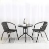 Living and Home Set of 2 PE Rattan Stacking Garden Chairs