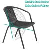 Living and Home Set of 2 PE Rattan Stacking Garden Chairs