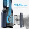 2-in-1 Bladeless Tower Fan with HEPA Filter For Air Purify with Touch Screen LED Display, Dark Blue