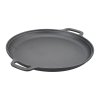 Living and Home 30cm Pre-Seasoned Round Dual-Handle Cast Iron Grill Pan