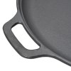 Living and Home 30cm Pre-Seasoned Round Dual-Handle Cast Iron Grill Pan
