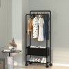 Living and Home Double Rod Metal Clothes Rack on Wheels 57.5cm W