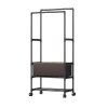 Living and Home Double Rod Metal Clothes Rack on Wheels 57.5cm W