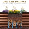 Living and Home 160cm W Oval-Shaped Galvanised Steel Raised Garden Bed, Brown