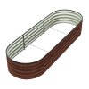 Living and Home 240cm W Oval-Shaped Galvanised Steel Raised Garden Bed, Brown