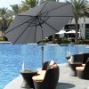 Living and Home 3M Large Rotating Patio Parasol for Outdoor Sunshade and Rain
