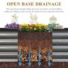 Living and Home 160cm W Outdoor Galvanized Steel Grey Raised Garden Bed with Green Trellis