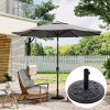 Tempered Glass Garden Coffee Table with Parasol Hole + 3M Rotating Patio Parasol Bundle