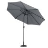 Tempered Glass Garden Coffee Table with Parasol Hole + 3M Rotating Patio Parasol Bundle