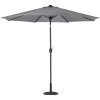 Tempered Glass Garden Coffee Table with Parasol Hole + 3M Rotating Patio Parasol Bundle