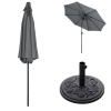 Tempered Glass Garden Coffee Table with Parasol Hole + 3M Rotating Patio Parasol Bundle