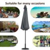 Tempered Glass Garden Coffee Table with Parasol Hole + 3M Rotating Patio Parasol Bundle