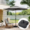 Black Rattan Patio Furniture Set + 3M Rotating Cantilever Parasol with Base Bundle