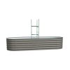 Living and Home 240cm W Outdoor Galvanized Steel Grey Raised Garden Bed with Green Trellis