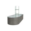 Living and Home 240cm W Outdoor Galvanized Steel Grey Raised Garden Bed with Green Trellis