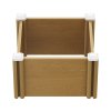 Living and Home 54cm W Square Plastic Wood-Grain Raised Garden Bed Planter, Brown Wood Grain