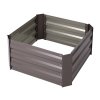 Living and Home 30cm H Galvanized Steel Square Raised Garden Bed Planter Box, Brown