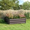 Living and Home 30cm H Galvanized Steel Square Raised Garden Bed Planter Box, Brown