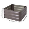 Living and Home 30cm H Galvanized Steel Square Raised Garden Bed Planter Box, Brown