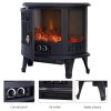 Living and Home 1800W Electric Fireplace Large Heater Stove Freestanding Log Burning Livingroom Heater