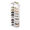 Living and Home 9 Tier Shoe Rack with Drawer Organizer Storage Shelf Hallway Shoe Rack