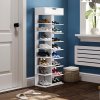 Living and Home 9 Tier Shoe Rack with Drawer Organizer Storage Shelf Hallway Shoe Rack