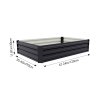 Living and Home 30cm H Rectangular Flower Bed Galvanised Steel Raised Garden Bed, Easy Assembly, Anthracite