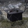 Living and Home Black Aluminum Alloy Portable Roll-Top Camping Table with Storage Basket, 56cm W x 41cm D x 41cm H