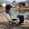 Living and Home Portable Folding Camping Chair  High Back Breathable Moon Chair with 600D Oxford & Mesh
