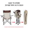 Living and Home Outdoor 2-In-1 Foldable Camping Chair with Footrest, Lounge Chair, Beige